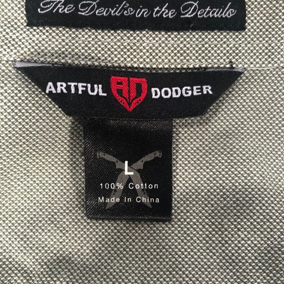 Artful Dodger green oxford shirt with rollup sleeves Large - Picture 10 of 12